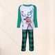 thumbnail image 3 of Vestido para padres e hijos con estampado de cabeza de ciervo ropa de dormir familiar a cuadros estilo navideño, 3 of 8