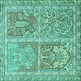 thumbnail image 1 of Ahgly Company Indoor Square Persian Turquoise Blue Traditional Area Rugs, 3' Square, 1 of 4