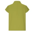 thumbnail image 5 of LADIGASU Ladies' Spring And Summer Casual Solid Color Top Casual High Neck Linen Breathable T-shirt, 5 of 6