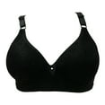 thumbnail image 2 of Under $5 Wirefree Bra Xunlbb Plus Size Women Underwear Without Steel Ring Bra Thin And Adjustable Gathered Sexy And Comfortable Bra Everyday Bras(Black,S), 2 of 3