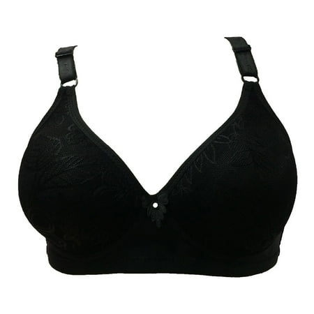 Bigersell No Cup Bras for Women Upgrade Women Underwear Without Underwire Bra Thin and Push up and Comfortable Bra Everyday Bras Balconette Bra Style F-816 Black S