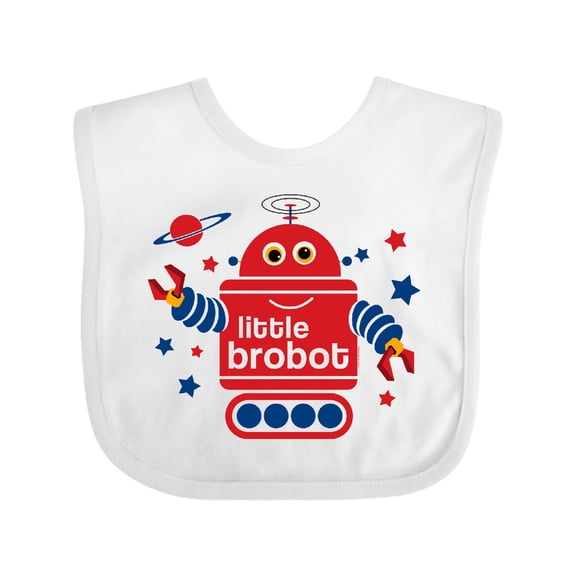 Inktastic Robot Little Brother Boys Baby Bib