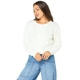 thumbnail image 4 of Celebrity Pink Women's Pointelle Crewneck Cardigan Sweater, Sizes XS-XXXL, 4 of 5
