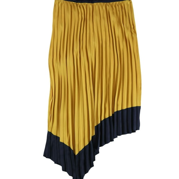 bar III Womens Tipped Asymmetrical Skirt, Yellow, 14