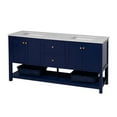 thumbnail image 3 of Lakeshore 72" Double Bathroom Vanity with Royal Blue Cabinet and Engineered Carrara Top, 3 of 6