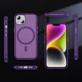 thumbnail image 5 of Magnetic Case Designed for iPhone 15, Carbon Fiber Texture Compatible with Mag-Safe Charging Cover, Slim Lightweight Shockproof Case Skin-Feel Protective for iPhone 15, Purple, 5 of 9