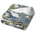 thumbnail image 3 of Chinoiserie Asian Scenic Blue Green Throw Blanket Soft Cozy Flannel Fleece Warm Microfiber Blankets for Couch Sofa Bed 40"x50", 3 of 8