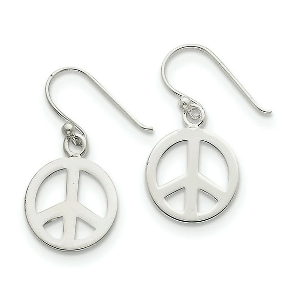Primal Silver Sterling Silver Peace Sign Dangle Earrings