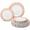 A. Imperial Blush Pink & Gold-50 Piece (25 Guest), variant on Occasions Fancy Disposable Rose Plastic Plates 50 Pack 25 Guests - Scalloped Dinner & Salad/dessert 10.5"+8" Heavy Duty-like Look Wedding Party (imperial In Pink And)