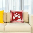 thumbnail image 2 of 3drose, This Baja Bug Is Racing and Jumping Off Road, Featured on a Red Warning Sign, 16x16 inch Pillow Case, 2 of 5