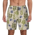 thumbnail image 2 of Picia Skull Snake pattern Mens Swim Trunks with Compression Liner Stretch Beach Shorts Quick Dry with Zipper Pockets No-Chafing Board Shorts-Small, 2 of 9