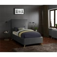 thumbnail image 2 of Meridian Furniture Jasmine Contemporary Velvet Twin Bed in Gray, 2 of 4