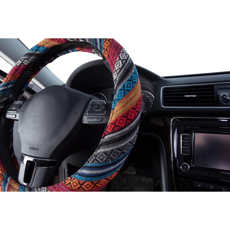 Auto Drive Boho Steering Wheel Cover, Anti-Slip Polyester photo 4