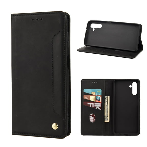 Samsung Galaxy A13 Case, Galaxy A13 5G Case, Allytech PU Leather Flip Folding Stand Credit Cards Holder Wallet Case Shockproof Protection TPU Back Cover for Samsung Galaxy A13 5G, Black