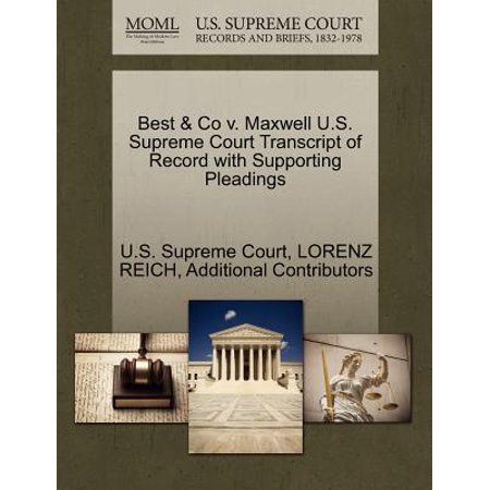 Best & Co V. Maxwell U.S. Supreme Court Transcript of Record with Supporting