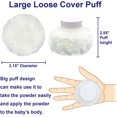 thumbnail image 4 of Contenedor grande de 8,9 cm (3,5") para polvos corporales después del baño, estuche esponjoso para polvos faciales y corporales para bebés, contenedor de talco cosmético con asa (verde)., 4 of 6