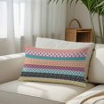 thumbnail image 3 of Boho Queen Size Pillow Cover,Pillowcase Protectors with Zipper,Breathable Decorative Throw Pillow Case Cover,Colorful Striped Ethnic Geometric Modern Abstract Art Pillow Shams for Couch 20x30Inch, 3 of 8