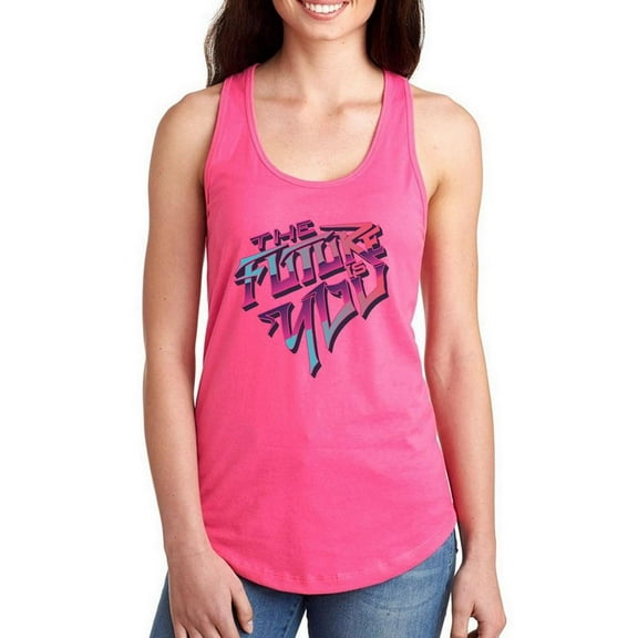 Future Is You Retro Futuristic Racerback Tank Women -Image by Shutterstock, Female x-Small