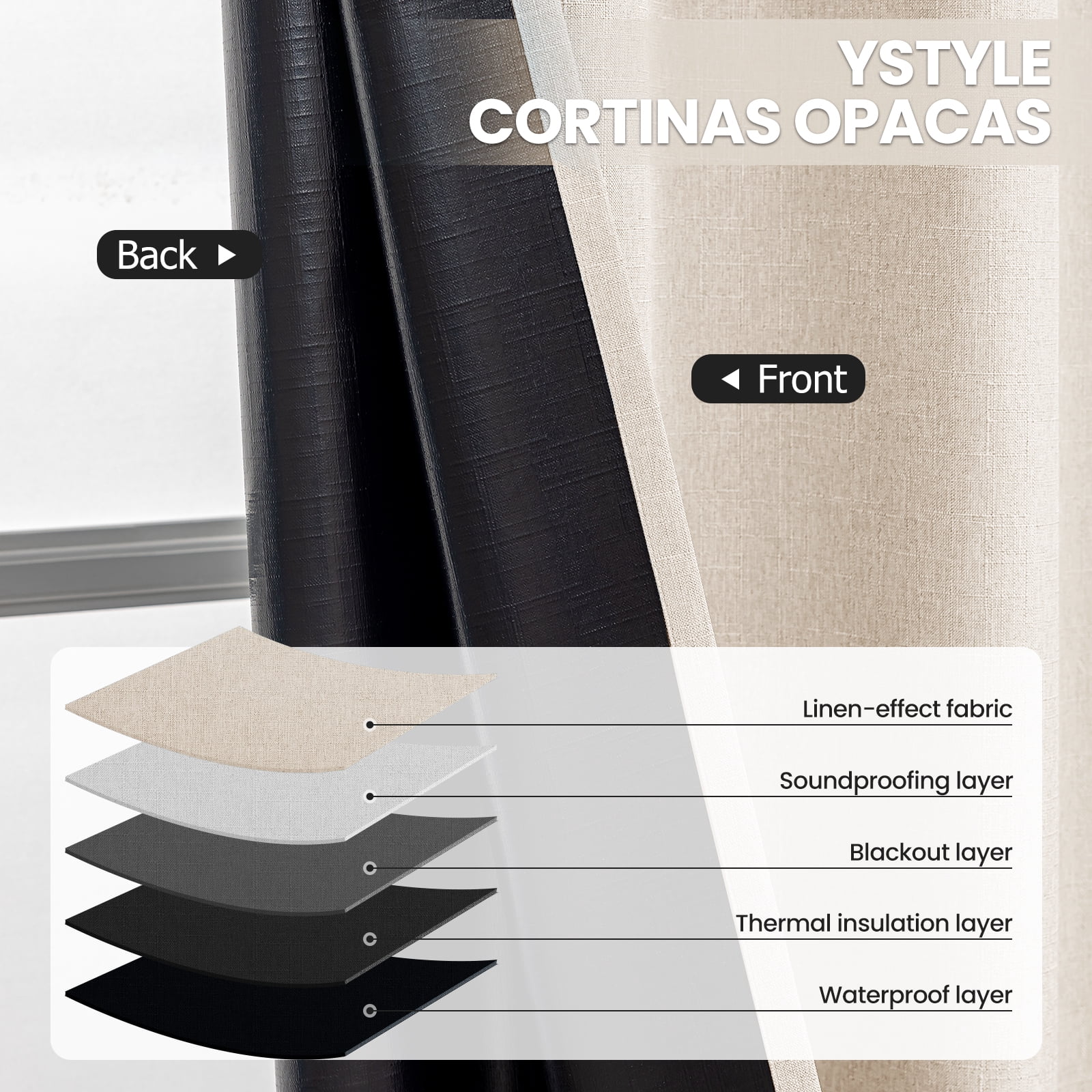 JIATER Blackout Curtains,52 x 72 inch Blackout Curtains Set of 2 for Bedroom Living Room,Thermal Insulated Room Darkening Drapes with Grommet,Beige