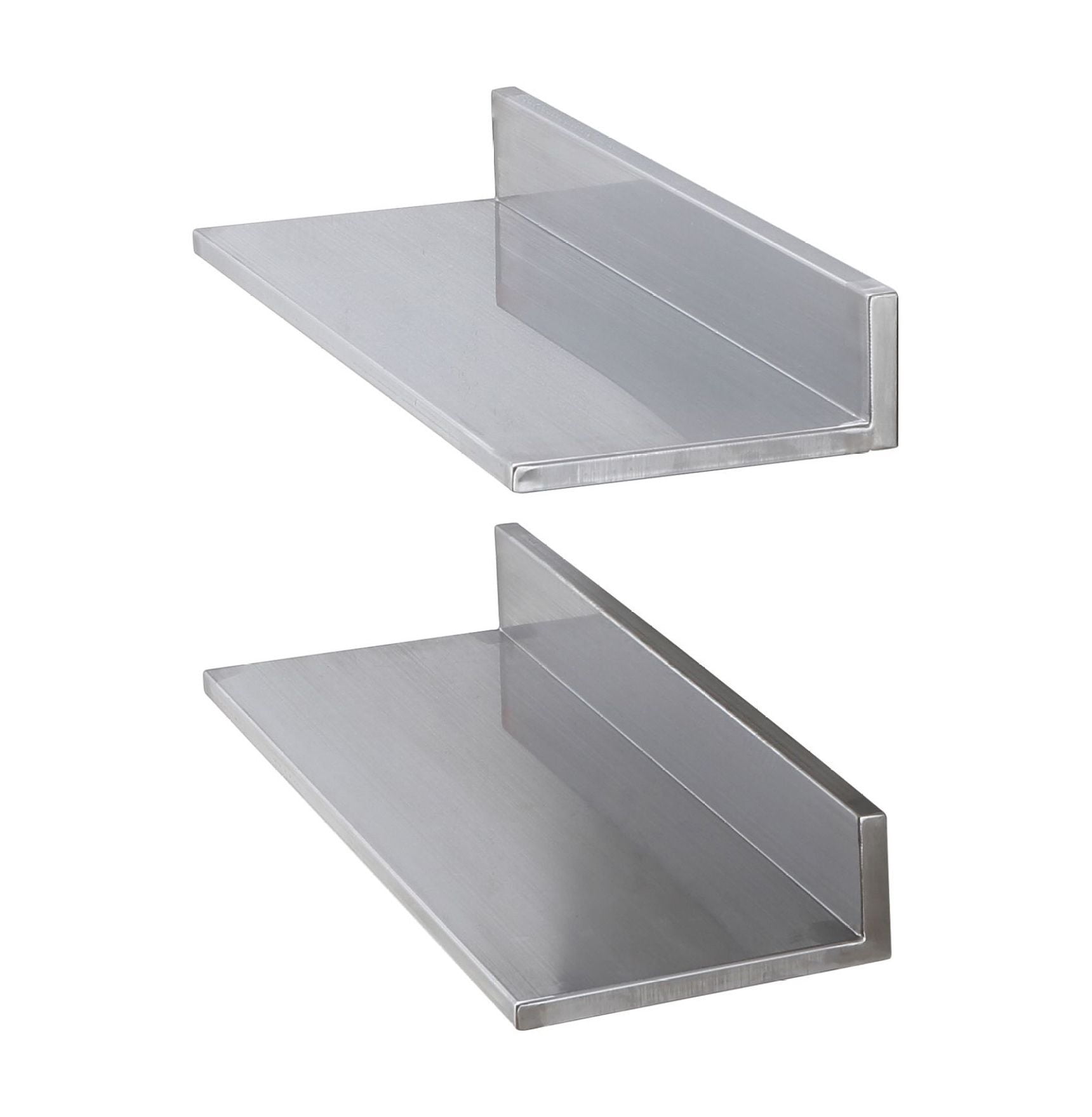 Stainless Steel Shelf 8.6x24 inch, Wall Mounted Floating Shelves with Backsplash, 44lbs Capacity, Heavy Duty Storage for Kitchen, Restaurant, Bar, Hotel