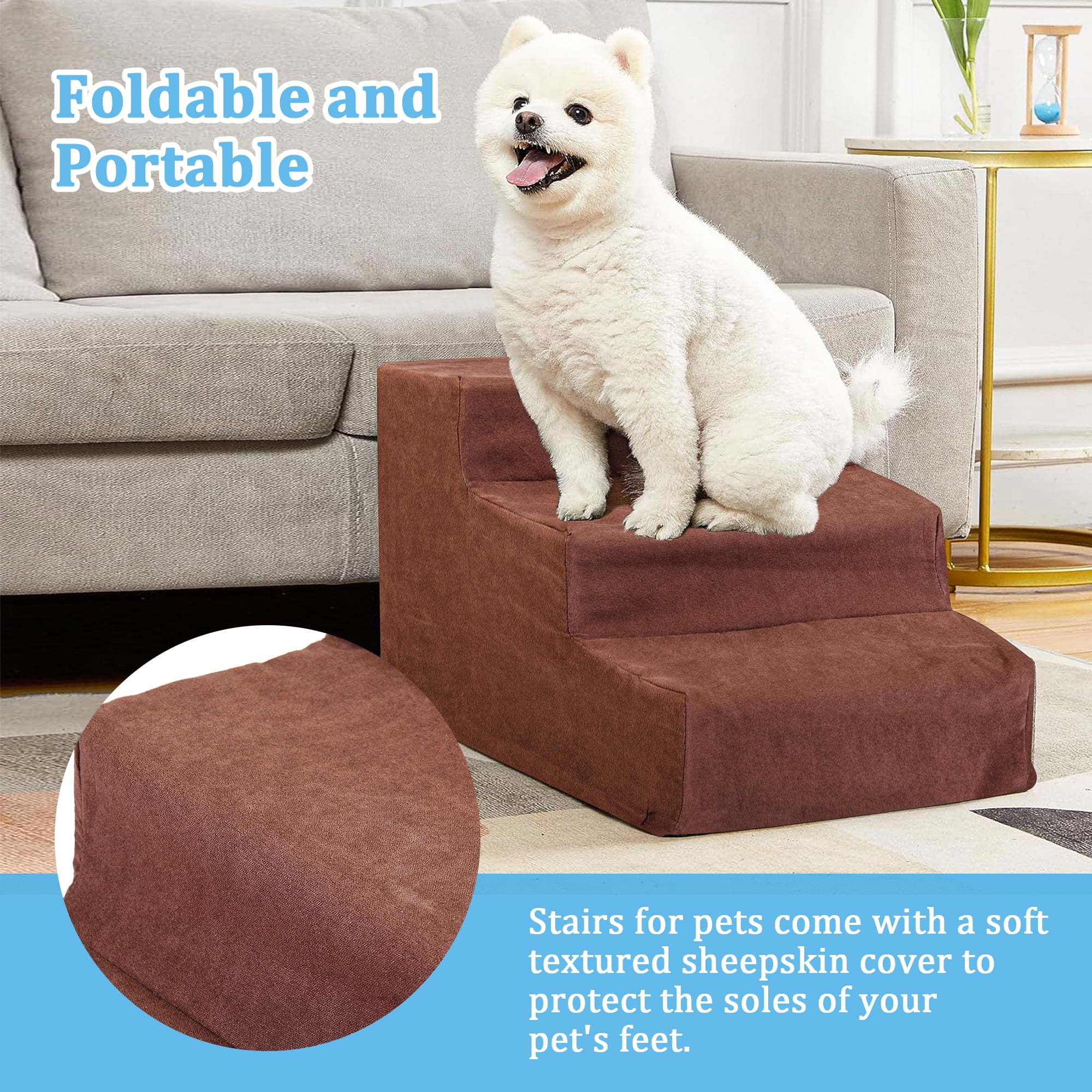 Pefilos Non-Slip 3 Tiers Plastic Dog Ramp/Ladder, Dog Stairs and Steps for Small Dogs Cats, Best for Small Animals, Doggy, Kitty, Black Pefilos Non-Slip 3 Tiers Plastic Dog Ramp/Ladder, Dog Stairs and Steps for Small Dogs Cats, Best for Small Animals, Doggy, Kitty, Black