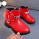 thumbnail image 3 of Botas de cuero cálidas de tubo medio para niñas y niños, lindos zapatos de algodón con lazo para bebés, botas de invierno de dos algodón con forro polar para estudiantes, 3 of 6