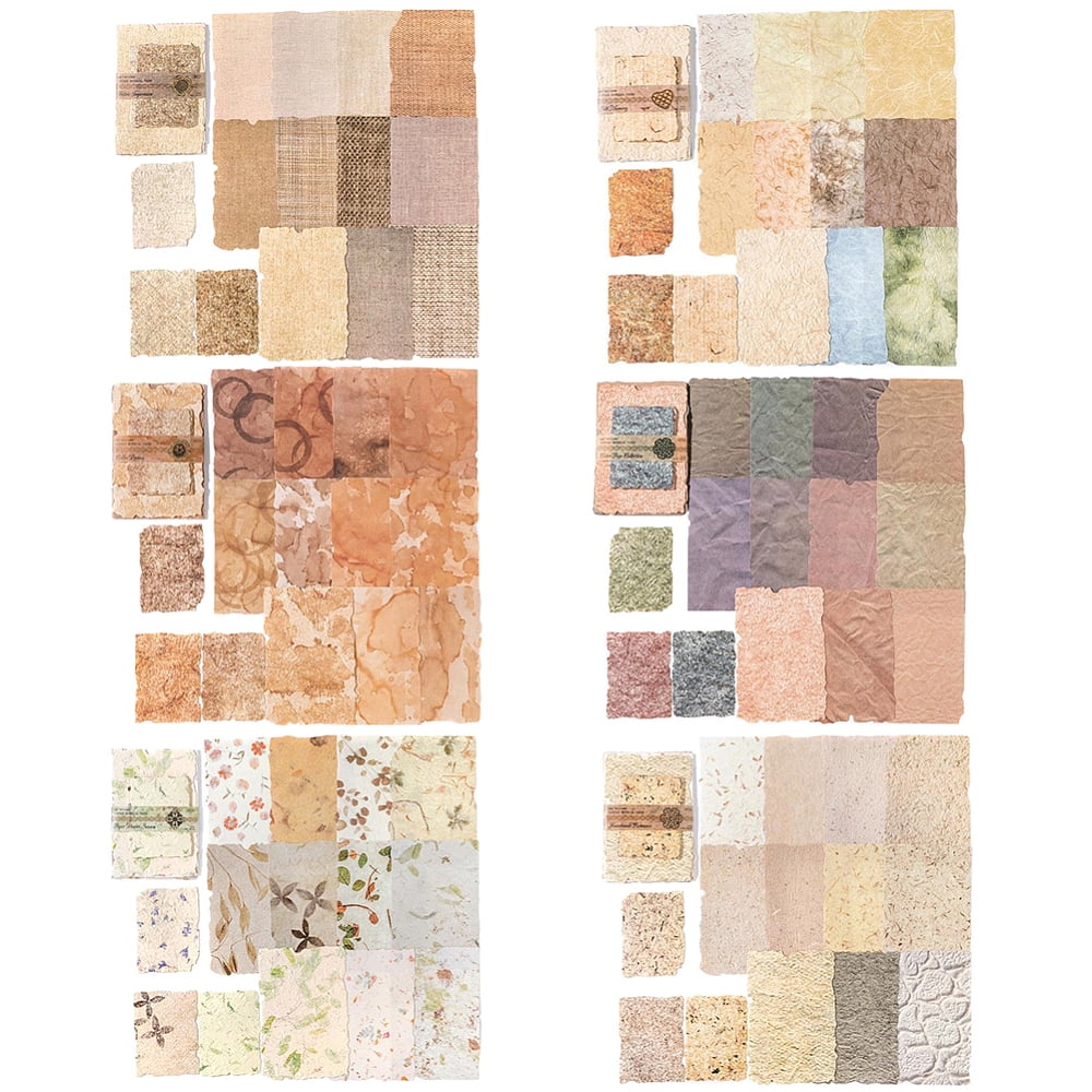 6 Sets 6 Styles Scrapbook Paper Pad for DIY Album Scrapbook Greeting Card Background Paper Mixed Color 80~125mm 1 set/style DIY