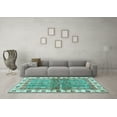 thumbnail image 3 of Ahgly Company Indoor Square Oriental Light Blue Traditional Area Rugs, 6' Square, 3 of 4