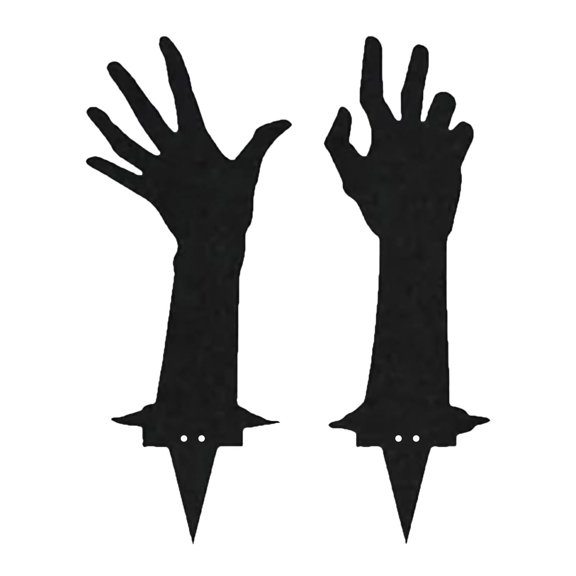 Zombie Graveyard Hands Halloween Yard Decor - 1 Pair Scary Silhouette Outdoor Stakes for Lawn, Cemetery & Haunted House Displays