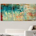 thumbnail image 2 of wall26 Canvas Print Wall Art Set Thick Teal, Tan &amp; Orange Paint Color Field Abstract Shapes Illustrations Modern Art Chic Colorful Multicolor Ultra for Living Room, Bedroom, Office - 16"x24&, 2 of 5