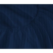 Luxury Hotel Bed Sheets and Pillowcase Set 1000 Thread Count 100% Cotton, 15 Inch Deep Pocket Premium Hotel Quality Smooth & Soft Bedding Sheet Set, King Size - Navy Blue Stripe
