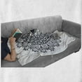 thumbnail image 6 of Occult Soft Flannel Fleece Blanket, Vintage Symmetrical Circular Occult Pattern Knowledge of the Hidden Third Eye Providence, Cozy Plush for Indoor and Outdoor Use, 70" x 90", Grey, by Ambesonne, 6 of 6