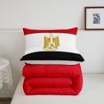 thumbnail image 5 of Manfei Egypt Flag Full Size Comforter Sets,World Tour Bedding Comforter Set,Red White Black,Light Gray Reversible,3 Pieces,1 Comforter and 2 Pillowcases, 5 of 7