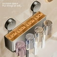 thumbnail image 3 of Bxaolu Toothbrush Holders for Bathroom, 2 Cups Toothbrush Holder Wall Mounted Large Capacity Tray, Self Adhesive Tooth Brushing Holder, Bathroom Accessories, 3 of 8