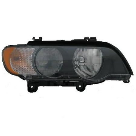 Twin Halogen Assembly - BMW X5 2000-2003 Right Hand Side With Clear Turn Signal White Manual Twin R Passenger Side Headlamp (Halogen Type) BM2519108