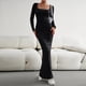 thumbnail image 1 of Vestido De Manga Larga Vestido ajustado para damas Estilo sexy Túnica Maxi Vestido elegante Vestido largo Traje diario Cgtredaw Negro S para Mujer, 1 of 8
