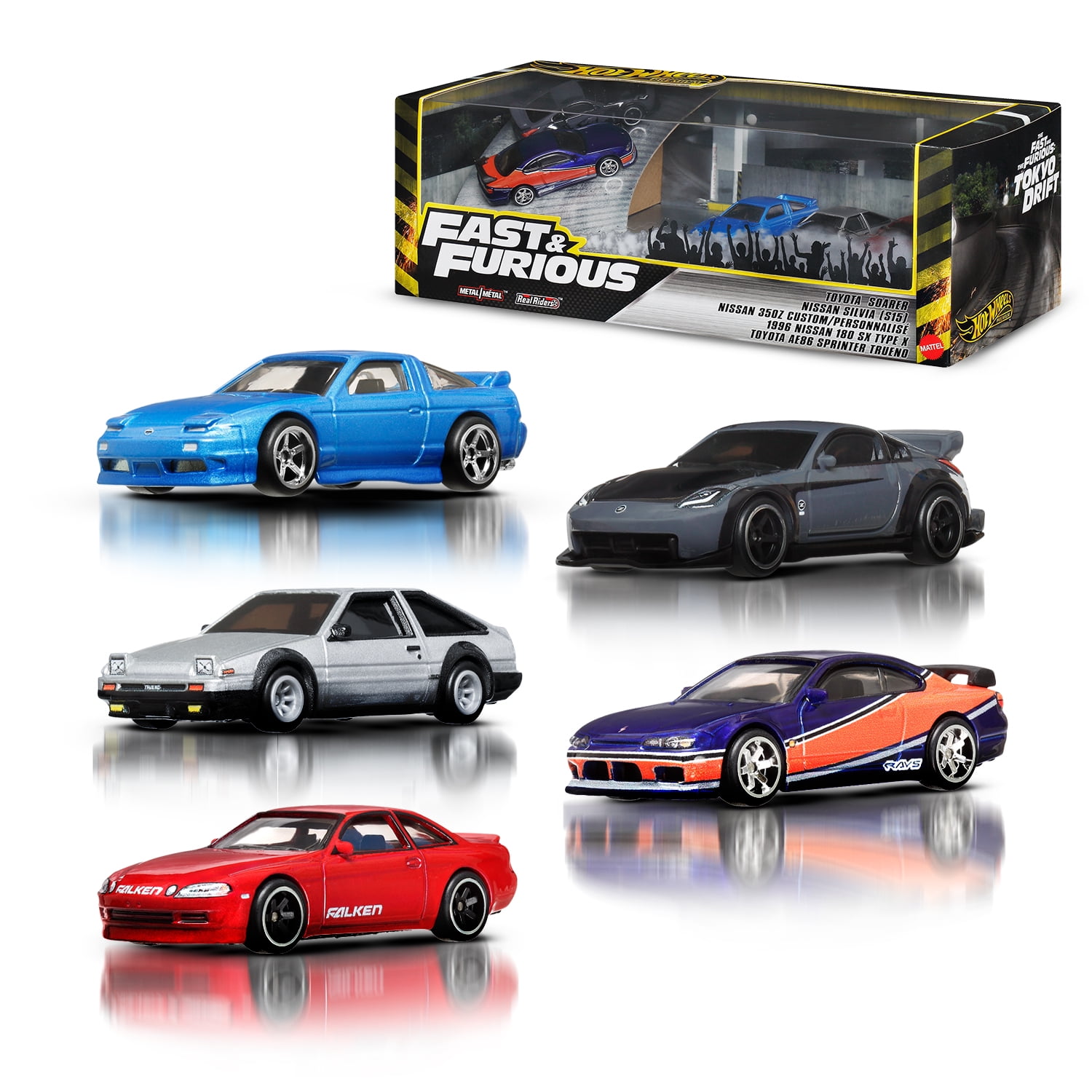 Hot Wheels Cars, Premium Fast & Furious Tokyo Drift Bundle of 5 1