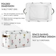 thumbnail image 3 of Coolnut Cartoon Flowers Storage Basket Foldable Storage Bin, Canvas Rectangular Storage Basket with Leather Handles for Home Closet & Office Decor Gifts, 3 of 7
