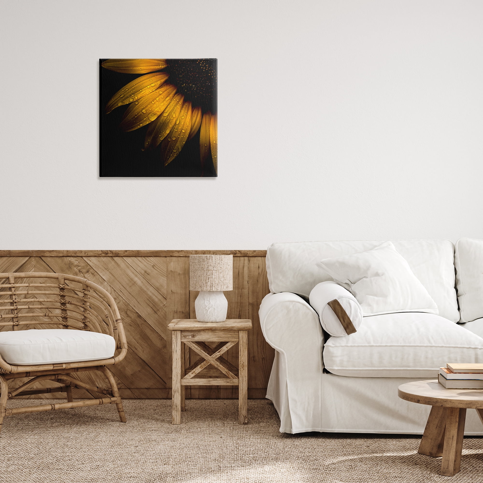 Sunflower Detail with Droplets Canvas Wall Art, design by Brian Carson Photography