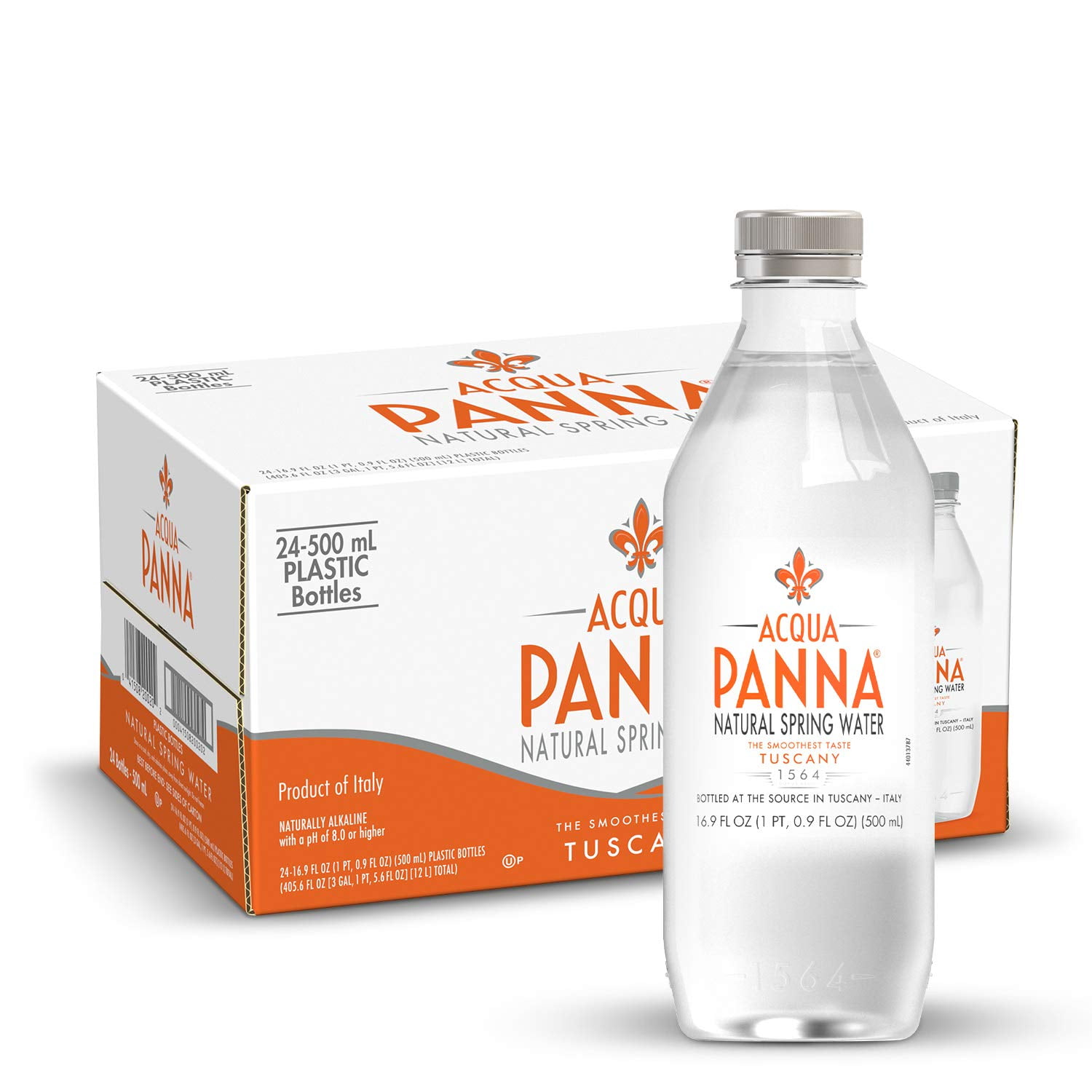 Acqua Panna Natural Spring Water, 16.9 Fl. Oz. Plastic Bottles, Pack of 24