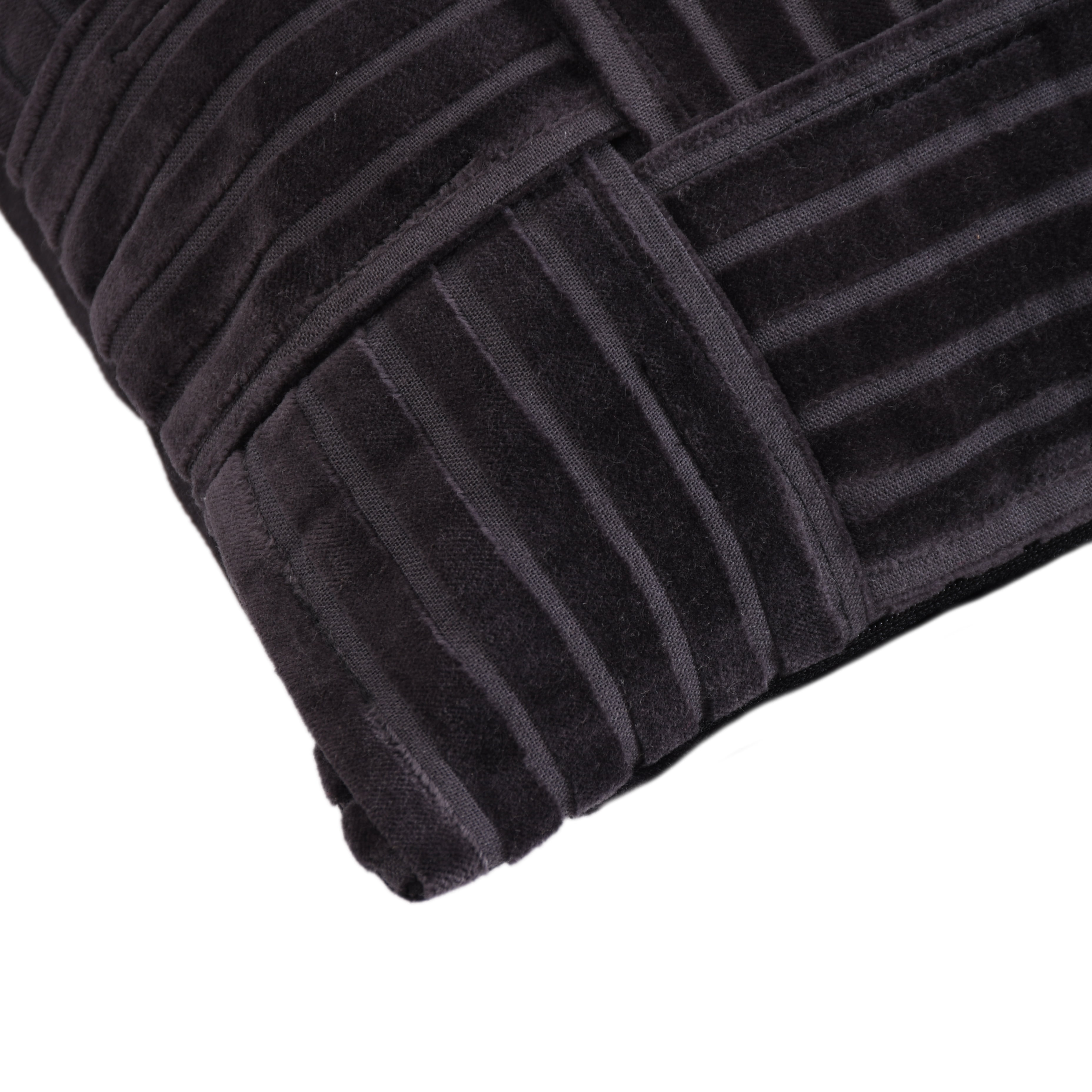 Better Homes & Gardens 14"x24" 2-pack Velvet Woven Throw Pillow Covers, Rich Black