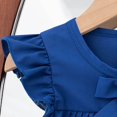 thumbnail image 4 of Xdegoge Cute Infant Summer Casual Dress for Baby Girls Knee Length A Line Ruffle Sleeveless Crewneck Bowknot Sundress Solid Eyelet Scalloped Hem Flowy Vacation Beach Play Wear for Toddler, 4 of 7