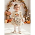 thumbnail image 4 of BemeyourBBs Baby Girl Halloween Outfit Pumpkin Long Sleeve Romper Bow Tulle Skirt, 4 of 9