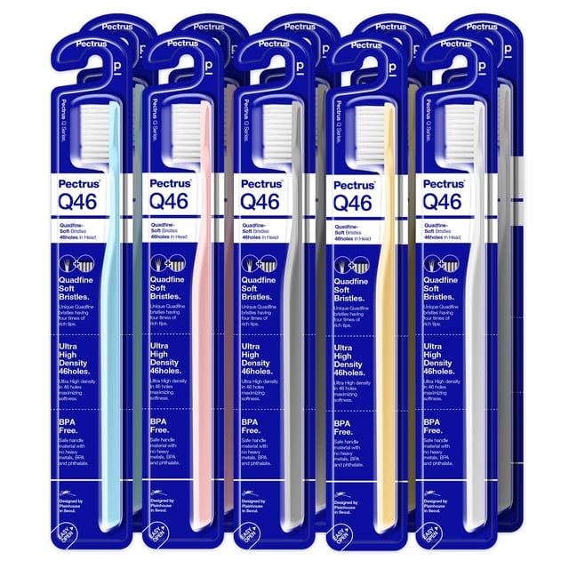 Cepillo de dientes PECTRUS Soft Pack, 10 unidades, cerdas cuádruples