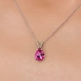 thumbnail image 3 of Gem Stone King 10K White Gold Pure Pink Mystic Topaz Pendant Necklace for Women | 2.36 Cttw | Gemstone November Birthstone | Pear Shape 10X7MM | With 18 inch Chain, 3 of 6