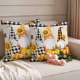 thumbnail image 2 of Orange Fall Pumpkins Outdoor Waterproof Pillow Covers, Gnomes Sunflowers Vintage Farm Check Decorative Square Throw Pillowcase Sofa Cushion Sham for Patio/Couch/Chair, 20"x20" 2 Pack, 2 of 8