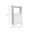 thumbnail image 3 of Newboti Furniture Kira Kitchen Kart, Double Door Cabinet, One Open Shelf, Two Interior Shelves -White 32025, 3 of 7