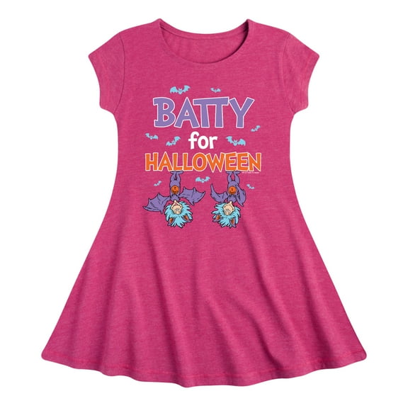 Dr. Seuss - Batty For Halloween Thing 1 and Thing 2 - Toddler And Youth Girls Fit And Flare Dress