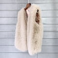 thumbnail image 7 of YDFCWXW 2025 Fashion Women Fur Vest Short Sleeveless Jacket Winter Warm Coats Outwear Comfy Soft Waistcoat Beige, M, 7 of 7