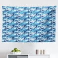thumbnail image 1 of Flower Tapestry, Simple Cartoonish Floral Pattern with Daffodils, Fabric Wall Hanging Decor for Bedroom Living Room Dorm, 2 Sizes, Baby Blue Mustard, by Ambesonne, 1 of 1